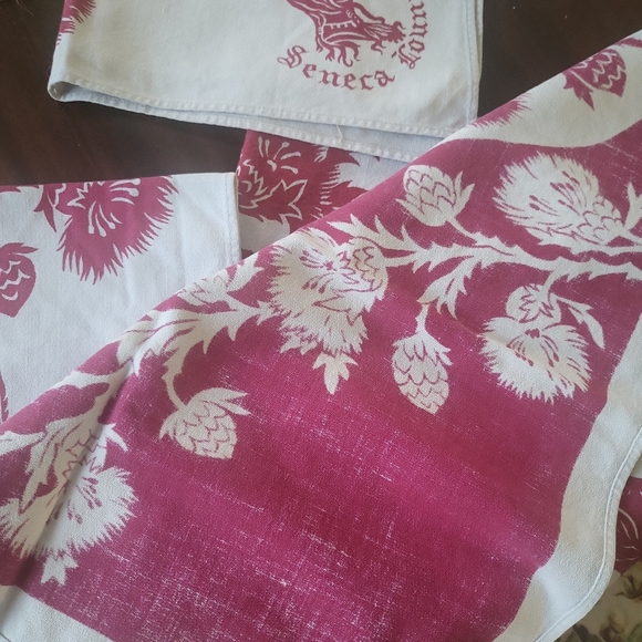 Vintage 70's Seneca Lounge Thistle Cloth Napkins Set Of 4 - Picture 5 of 11